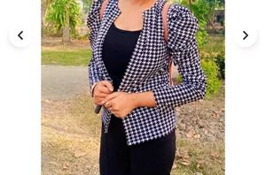 Houndstooth Print Jacket