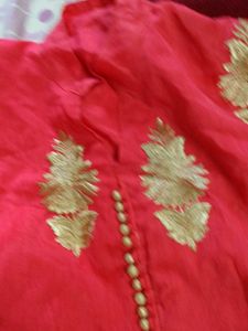 Pink Kurti with Gold Embroidery