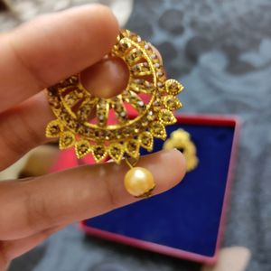 Elegant Chandbali Earrings Gold Plated