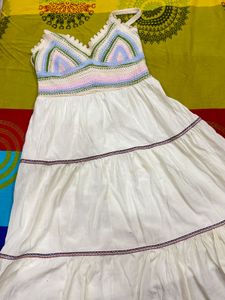 Crochet Trim Sleeveless Dress