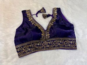 Elegant Purple Embroidered Blouse