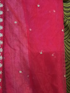 Pink Embroidered Dupatta