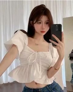 White Puff Sleeve Top