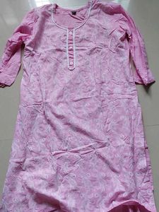 Pink Embroidered Kurti