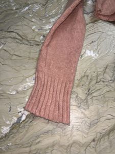 Pink Cropped Turtleneck Sweater