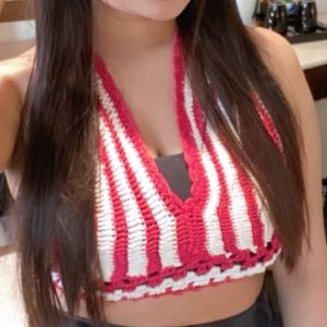 Pink & White Knit Top