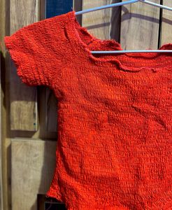 Orange Smocked Crop Top