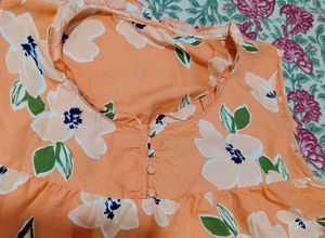 Floral Print Coral Night Gown