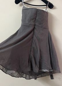 Beautiful Backless Grey Halter Neck Dress