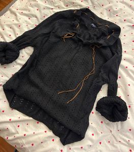 Stylish Black Knit Sweater