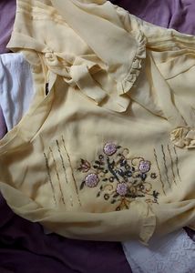 Light Yellow Chiffon Top