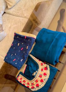 Elegant Teal blue  Embroidered Kurta set