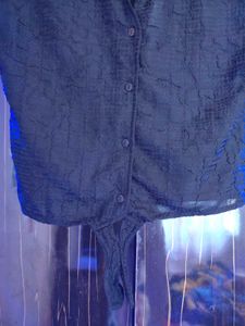 Textured Crepe Button Down Shirt
