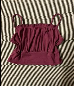 Burgundy Sleeveless Crop Top