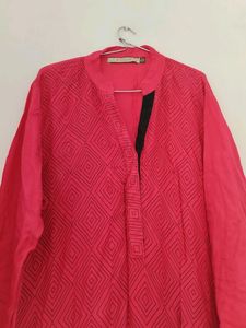 Branded Red Colour Cotton Kurta