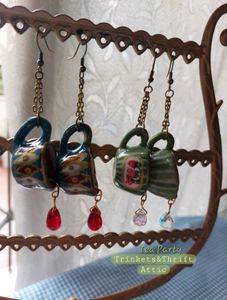 Handmade Teapot &amp; cup set Dangle Necklace/Earring