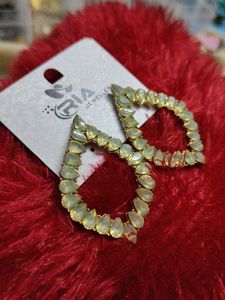 Combo Of Hollow Stone Drop Earrings