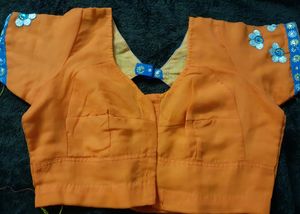 Orange Blue Blouse