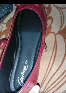 cherry red marry jane flats