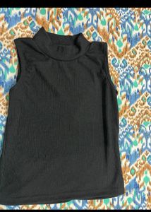 Black High Neck Sleeveless Top
