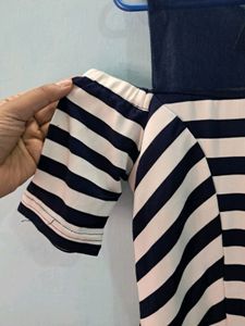 Striped Cold Shoulder Dress