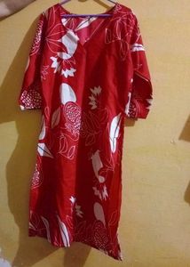 Red &amp; White Botanical Print Suit Se