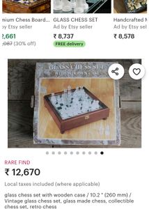 Glass Chest Set With Wooden Case