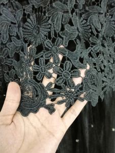Black Net Midi Off Shoulder Dress For Women