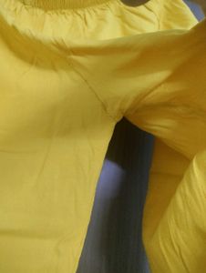 Mustard Yellow Kurta Pant Set With Hand Embroidery