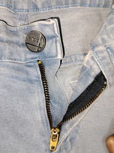 Light Blue/ Sky blue Capre Jeans