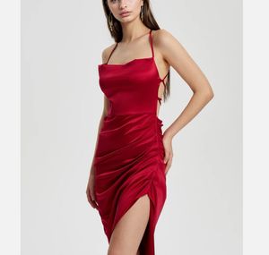 Rust Split Slip Dress