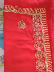 Beautiful Red Tara Lace Saree