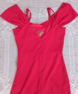 Pink Off-Shoulder Mini Dress