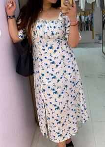Floral Print White Dress