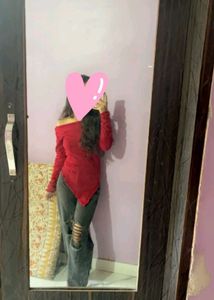 Burgundy Asymmetrical Long Sleeve Top