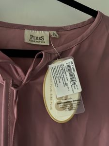 Plus Size Pink Peasant Blouse