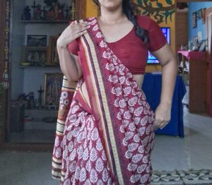 Elegant Maroon Saree