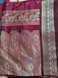 Elegant Maroon Banarasi Saree