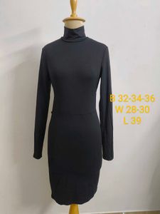 Black Turtleneck Bodycon Mini Dress