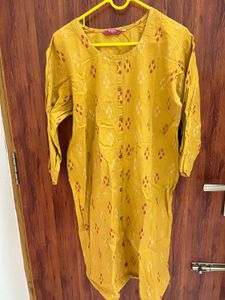 Yellow Printed Kurta