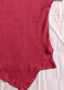 Ribbed Asymmetrical Hem Top