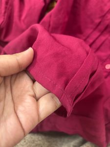 Maroon Button-Down Top