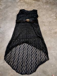 Black Lace Hi-Lo Dress