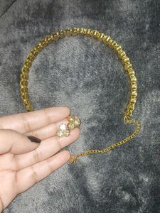 New Choker + Earrings Golden