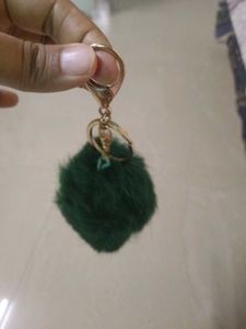Green Fur Keychain