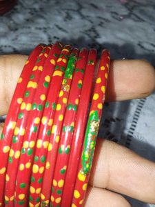 Red &amp; Multi Bangle Set