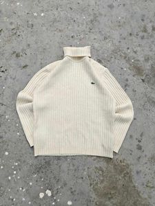 LACOSTE Cream Turtleneck Sweater