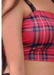 SHEIN Check Camisole Crop Top