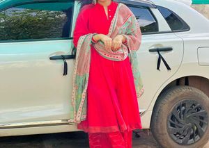 Celebrate in Style:FabIndia’s Elegant Pink A-line