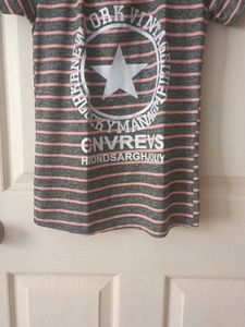 Striped Cold Shoulder Tee